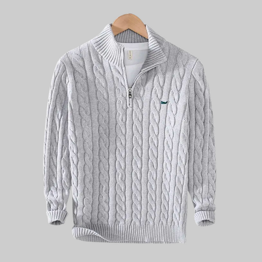 Herman | Nette en casual Herenpolo met rits in de kleur Grijs voor heren in stijl geschikt voor alle seizoenen.