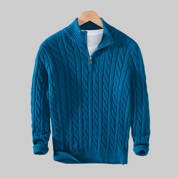 Herman | Nette en casual Herenpolo met rits in de kleur Lichtblauw voor heren in stijl geschikt voor alle seizoenen.