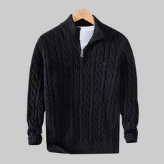 Herman | Nette en casual Herenpolo met rits in de kleur Zwart voor heren in stijl geschikt voor alle seizoenen.