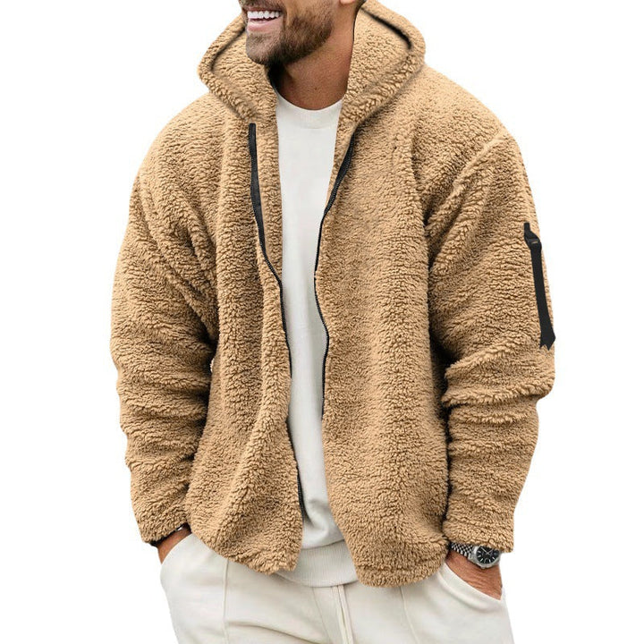 Hermy | Zachte fleecejack in de kleur Zwart voor heren in Lounge stijl ideaal voor de winter