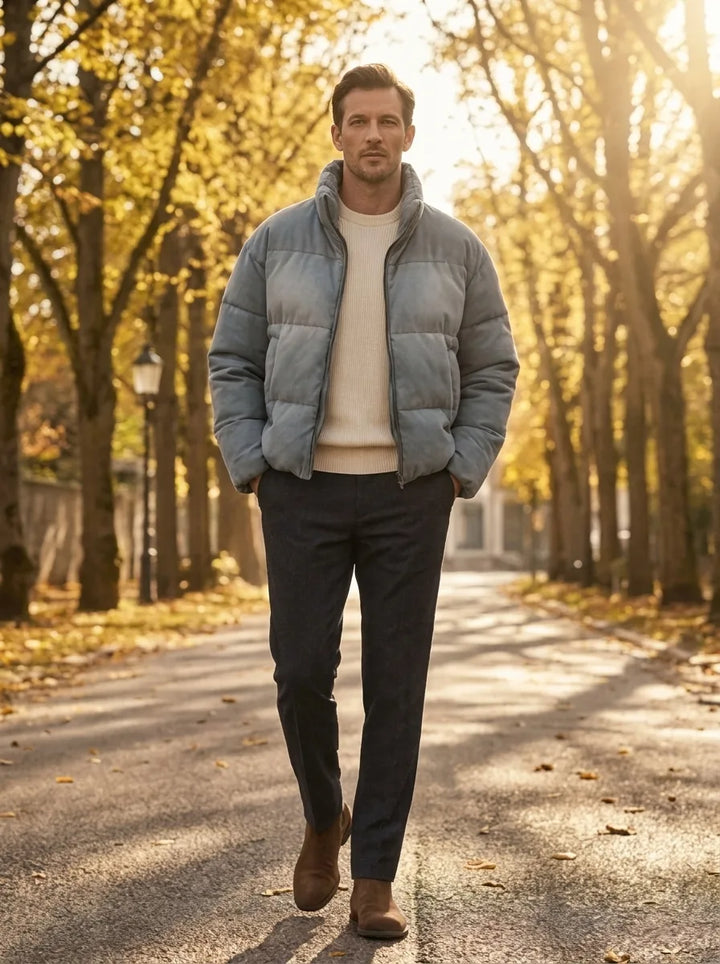 Puffer jacket met hoge kraag