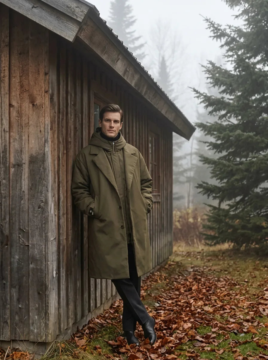 Oversized trenchcoat met capuchon
