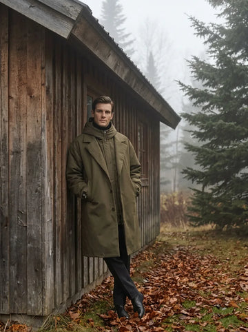 Oversized trenchcoat met capuchon