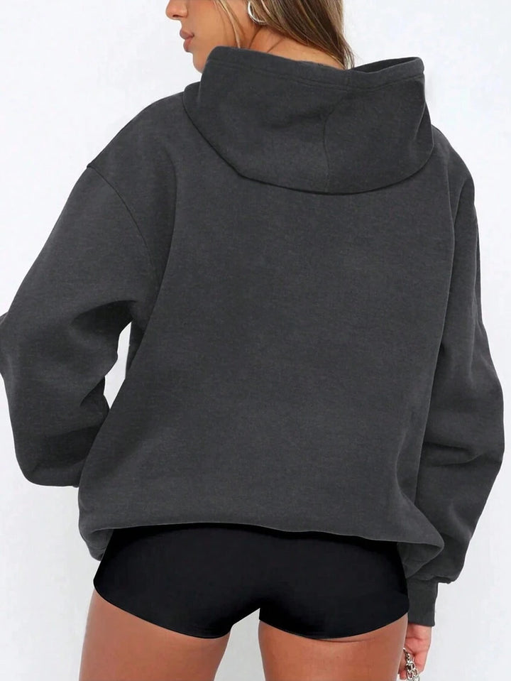 Oversize'owa bluza z kapturem z opuszczonymi ramionami