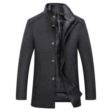 Hugo | Single-breasted thick wool coat afbeelding 3