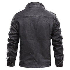 Leren jassen met mandarin collar