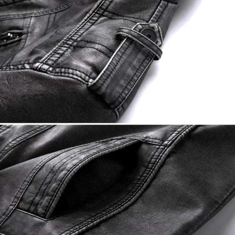 Leren jassen met mandarin collar