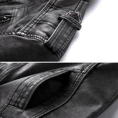 Leren jassen met mandarin collar