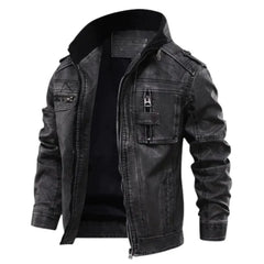 Leren jassen met mandarin collar