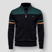 Hugo | Warme zipper met kraag en rits voor mannen in de kleur Groen voor heren in stijl geschikt voor alle seizoenen.