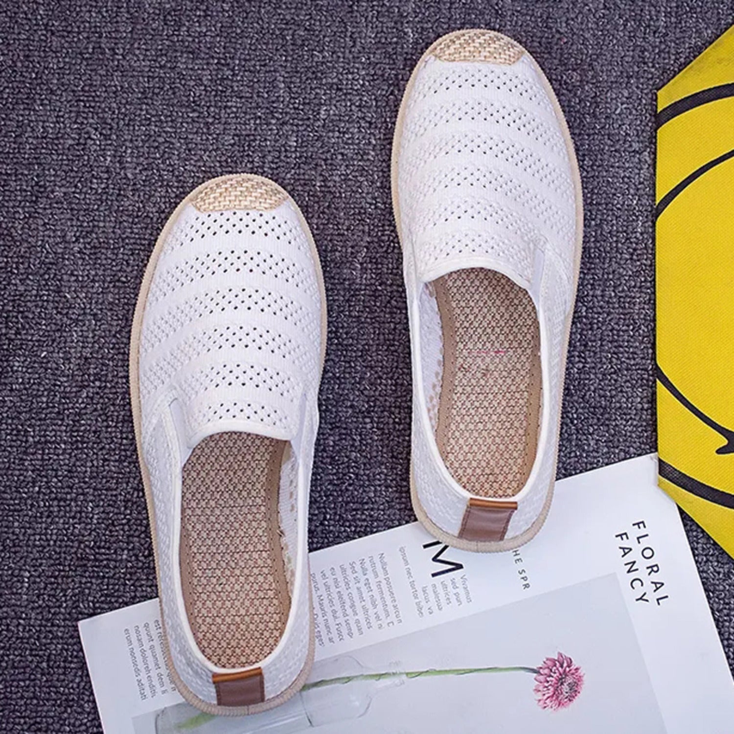 Kate | Plat zool espadrilles van canvasstof