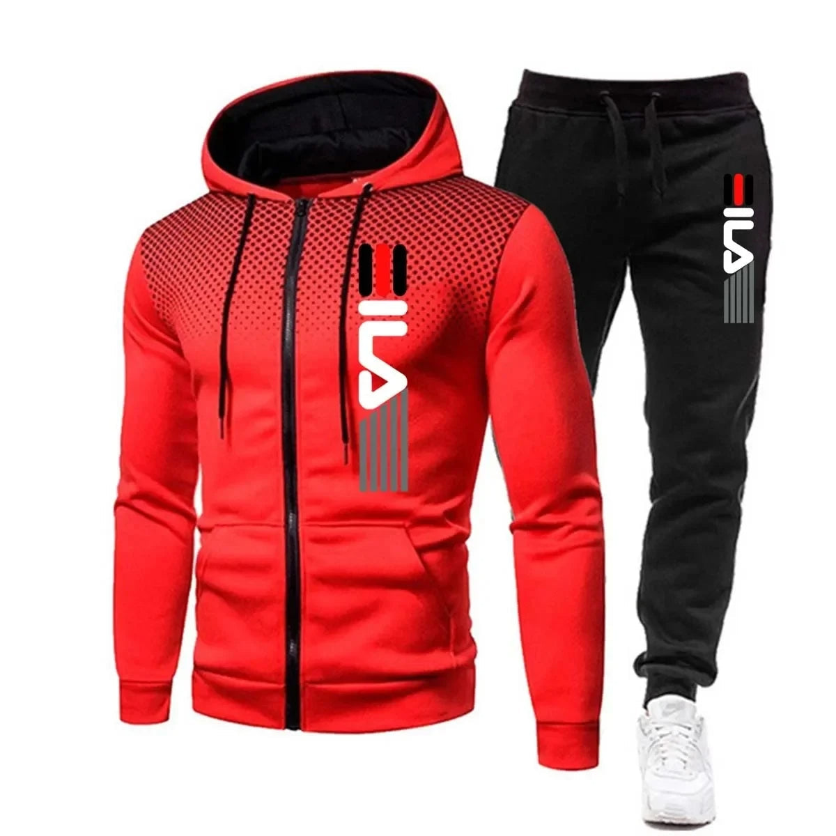 Ila | Sportieve tracksuit set in de kleur Rood voor heren in stijl ideaal voor de winter