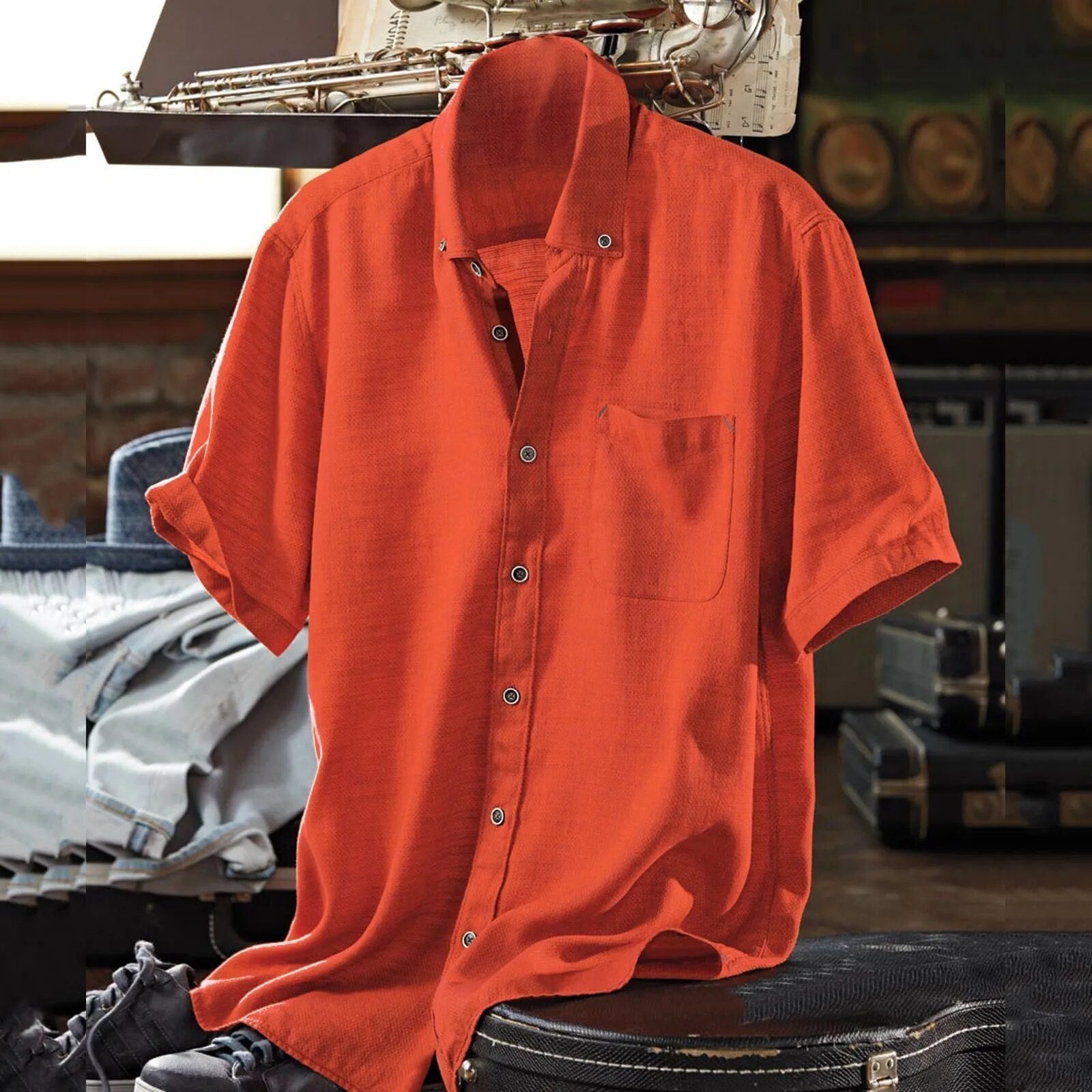 Ilias | Effenciënte polo voor heren in de kleur Oranje voor heren in stijl geschikt voor alle seizoenen.