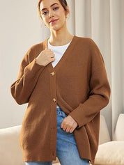 Ilse Jacobsen | Lichte cardigan met V-hals en knoopjes in de kleur Marineblauw voor dames in stijl ideaal voor de winter