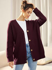 Ilse Jacobsen | Lichte cardigan met V-hals en knoopjes in de kleur Marineblauw voor dames in stijl ideaal voor de winter