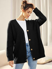Ilse Jacobsen | Lichte cardigan met V-hals en knoopjes in de kleur Marineblauw voor dames in stijl ideaal voor de winter