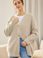 Ilse Jacobsen | Lichte cardigan met V-hals en knoopjes in de kleur Marineblauw voor dames in stijl ideaal voor de winter
