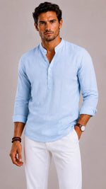 Casual overhemden met mandarin collar