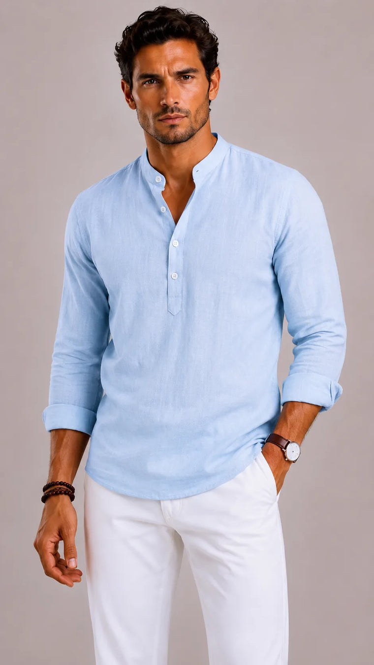 Casual overhemden met mandarin collar