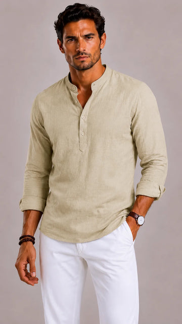 Casual overhemden met mandarin collar