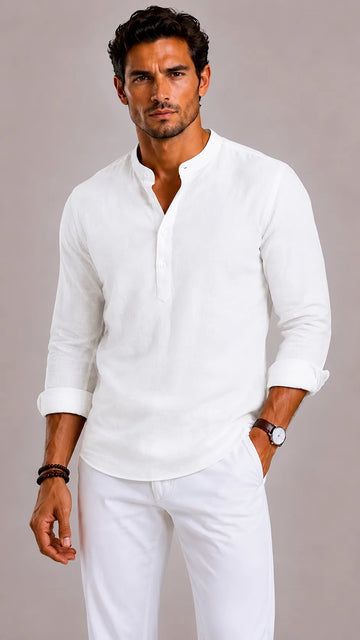 Casual overhemden met mandarin collar