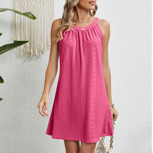 A-line dress with halter neck