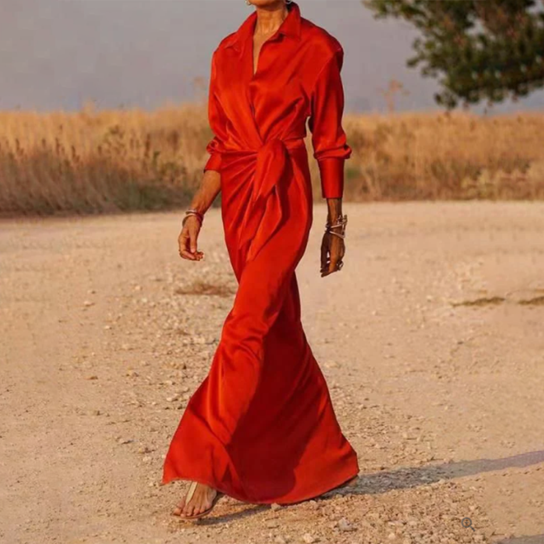 Inge | Lente galajurk in de kleur Rood voor dames in Party stijl ideaal voor de lente.