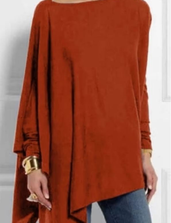 Iris | Elegante poncho van kasjmiermix met asymmetrische snit in de kleur Rood voor dames in Heritage stijl ideaal voor de herfst.