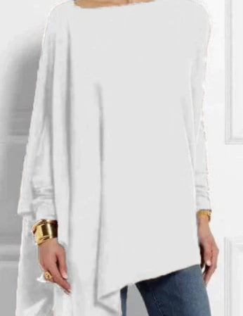 Iris | Elegante poncho van kasjmiermix met asymmetrische snit in de kleur Wit voor dames in Heritage stijl ideaal voor de herfst.