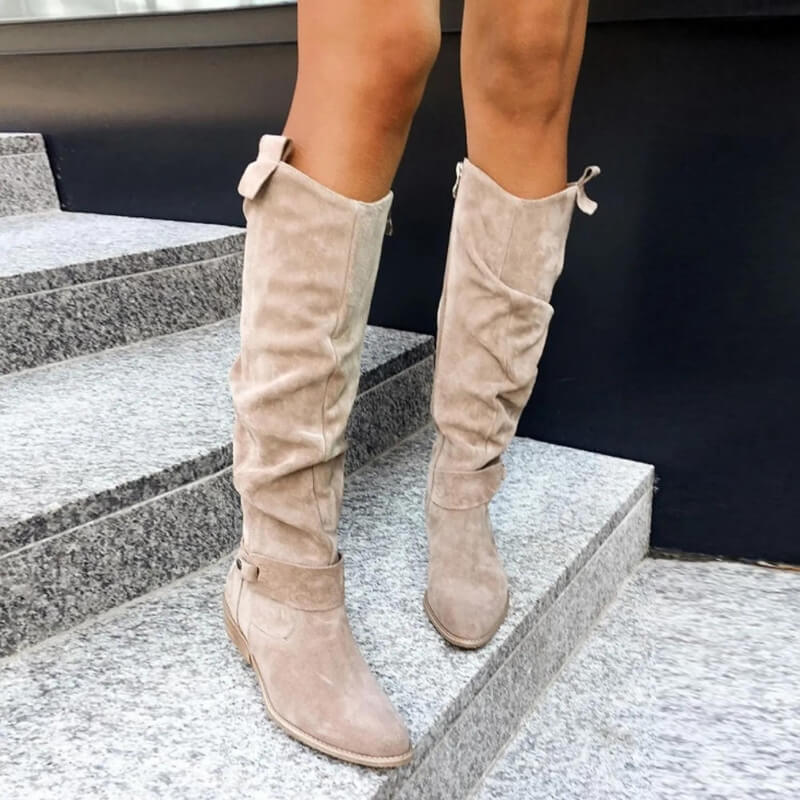 Isadora | Chique laarzen in de kleur Beige voor dames in Heritage stijl ideaal voor de herfst.