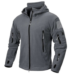 Ivan | Tactische fleece herenjas in de kleur Donkergrijs voor heren in Outdoor stijl ideaal voor de herfst.