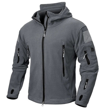 Ivan | Tactische fleece herenjas in de kleur Donkergrijs voor heren in Outdoor stijl ideaal voor de herfst.