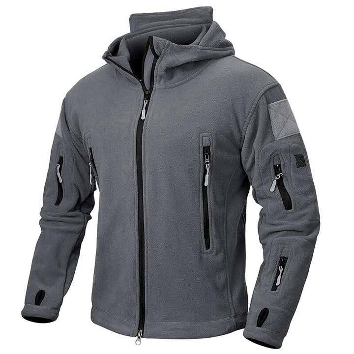 Ivan | Tactische fleece herenjas in de kleur Donkergrijs voor heren in Outdoor stijl ideaal voor de herfst.