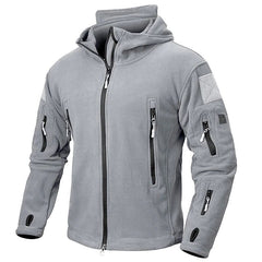Ivan | Tactische fleece herenjas in de kleur Lichtgrijs voor heren in Outdoor stijl ideaal voor de herfst.