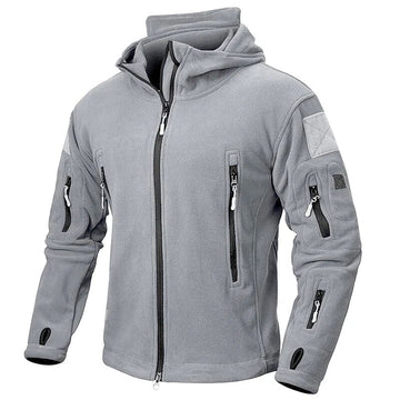 Ivan | Tactische fleece herenjas in de kleur Lichtgrijs voor heren in Outdoor stijl ideaal voor de herfst.