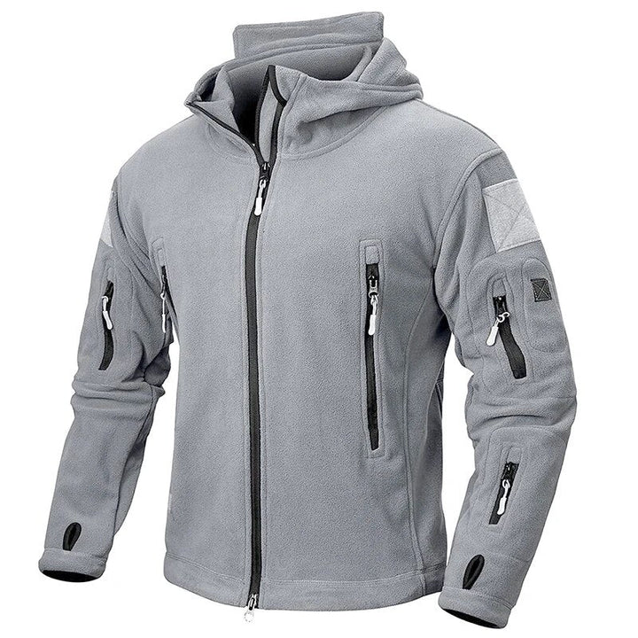 Ivan | Tactische fleece herenjas in de kleur Lichtgrijs voor heren in Outdoor stijl ideaal voor de herfst.