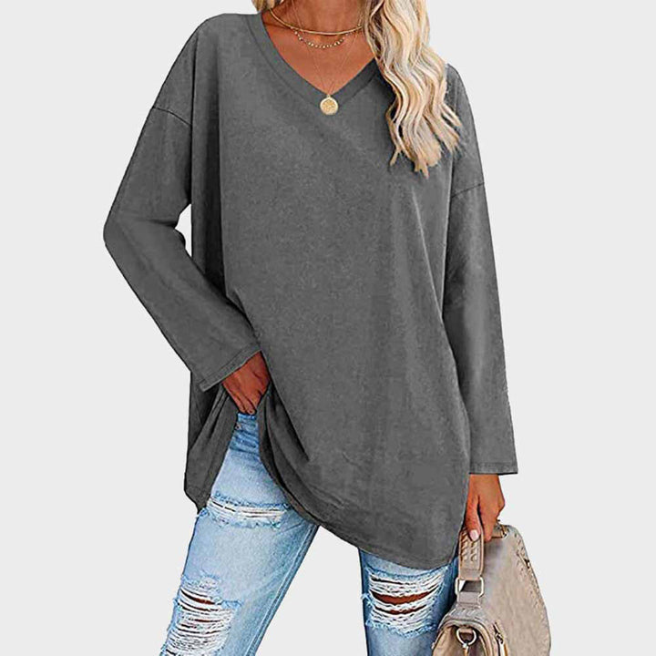 Izra | Stijlvol Damesblouse in de kleur Donkergrijs voor dames in stijl geschikt voor alle seizoenen.