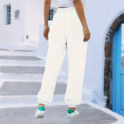 Jacintha | Stijlvolle broek met elegance in de kleur Lichtgrijs voor dames in stijl ideaal voor de herfst.