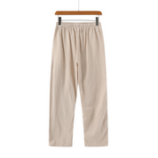 Jack | Zomerse Cannes outfit met overhemd, linnen broek en loafers in de kleur Beige/Lichtblauw voor heren in Beach stijl ideaal voor de zomer.