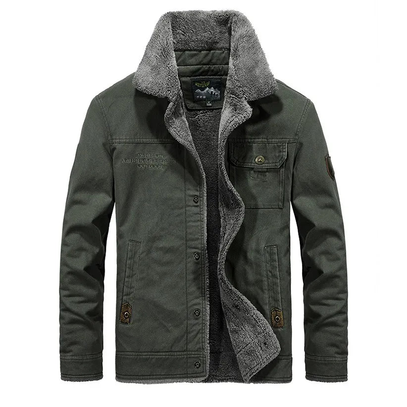 Jacket met kraag (3 Designs) in de kleur Groen voor heren in stijl ideaal voor de winter
