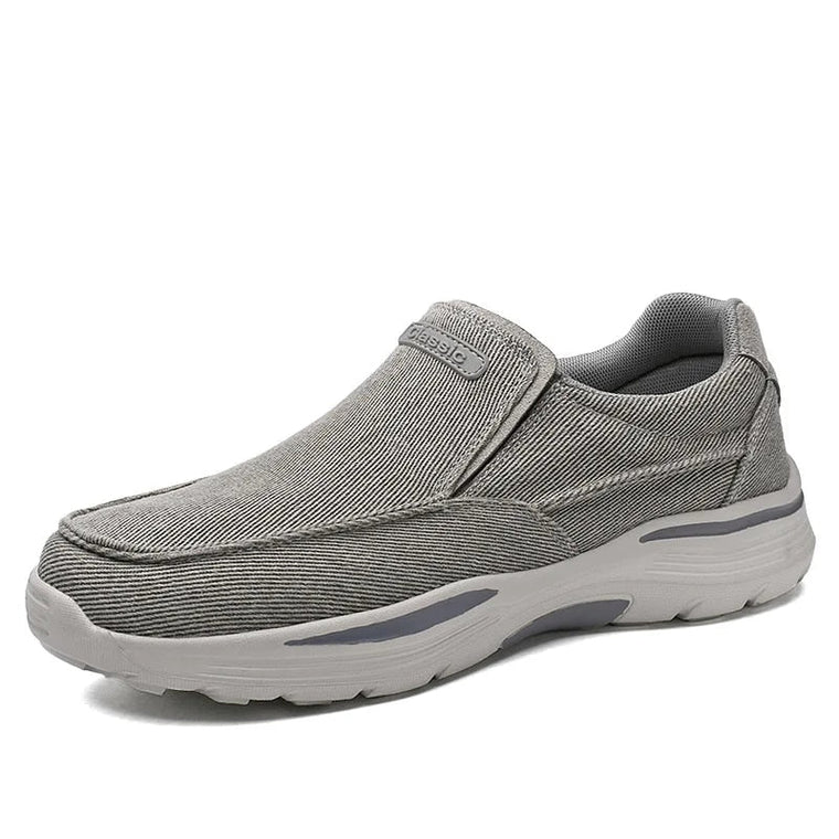 Jaco | Canvas herenloafers in de kleur Grijs voor heren in Smart-casual stijl ideaal voor de herfst.