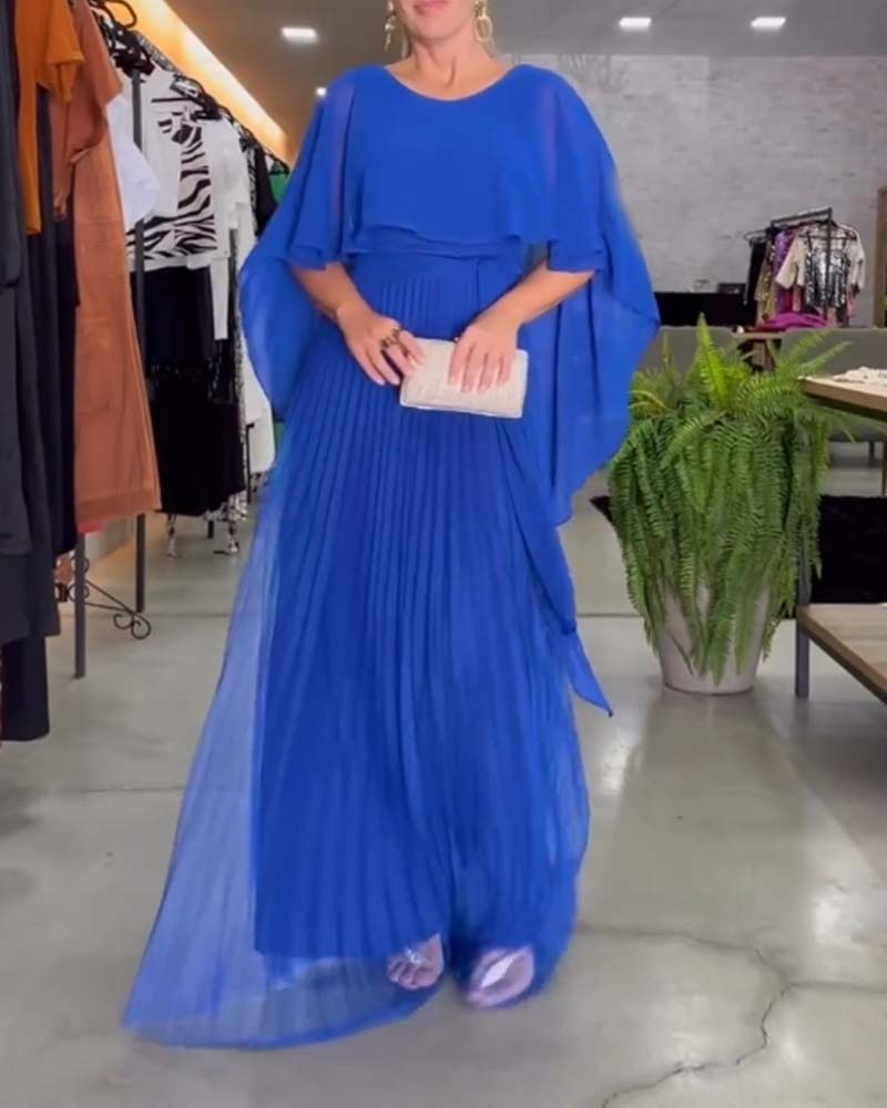 Jacobine | A-lijn Maxi Jurk met ronde hals in de kleur Roze voor dames in stijl ideaal voor de lente.