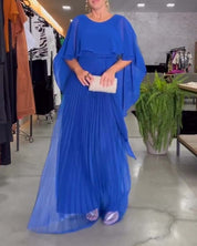 Jacobine | A-lijn Maxi Jurk met ronde hals in de kleur Roze voor dames in stijl ideaal voor de lente.