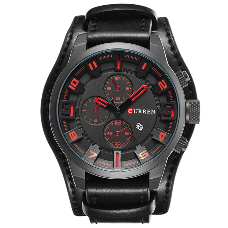 James | Luxe horloge met quartz-uurwerk en lederen band in de kleur espresso zwart voor heren in Formal stijl geschikt voor alle seizoenen.