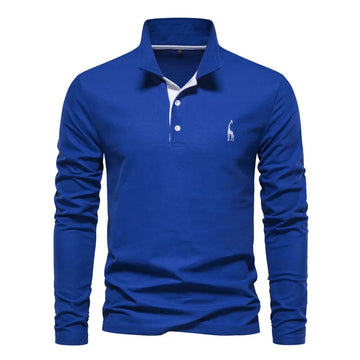 Polo met lange mouwen en V-neck