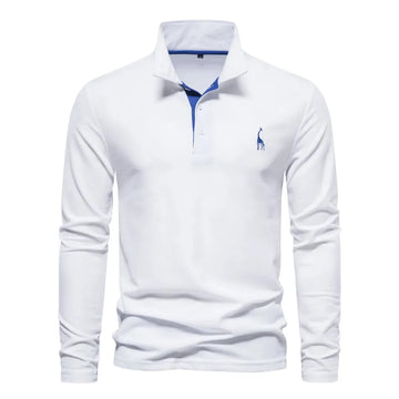 Polo met lange mouwen en V-neck