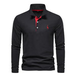 Polo met lange mouwen en V-neck