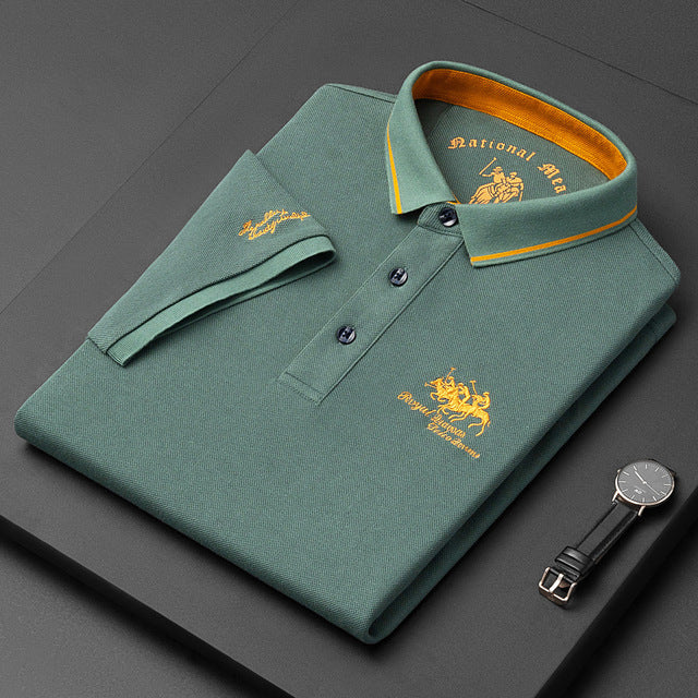 James | Trendy heren polo in Dutch in de kleur Groen voor heren in Smart-casual stijl geschikt voor alle seizoenen.