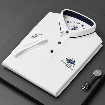 James | Trendy heren polo in Dutch in de kleur Wit voor heren in Smart-casual stijl geschikt voor alle seizoenen.