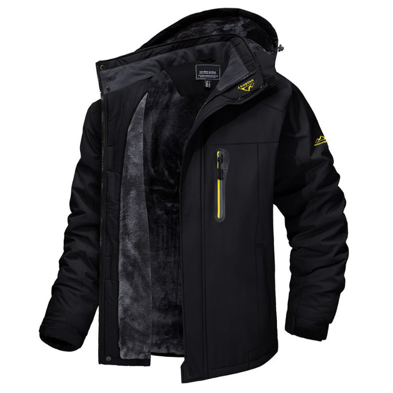Voqeen Winterjas voor heren, lang, warme winterparka, winddicht, gewatteerde jas met afneembare capuchon, winterparka met dikke gevoerde outdoormantel Voqeen Winterjas voor heren, lang, warme winterparka, winddicht, gewatteerde jas met afneembare capuchon, winterparka met dikke gevoerde outdoormantel